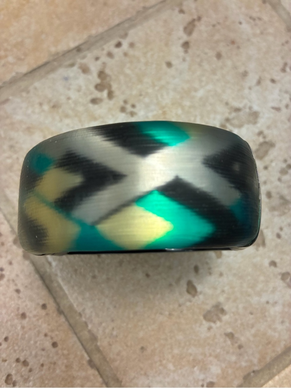 Alexis Bittar Resin Bracelet in Teal, Black and Gold